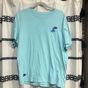 Nike Men's Aqua Blue embroidered Short Sleeve Tee